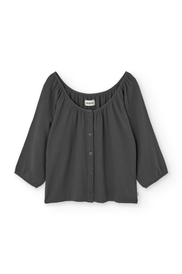 Top Blanche Negro de Muselina