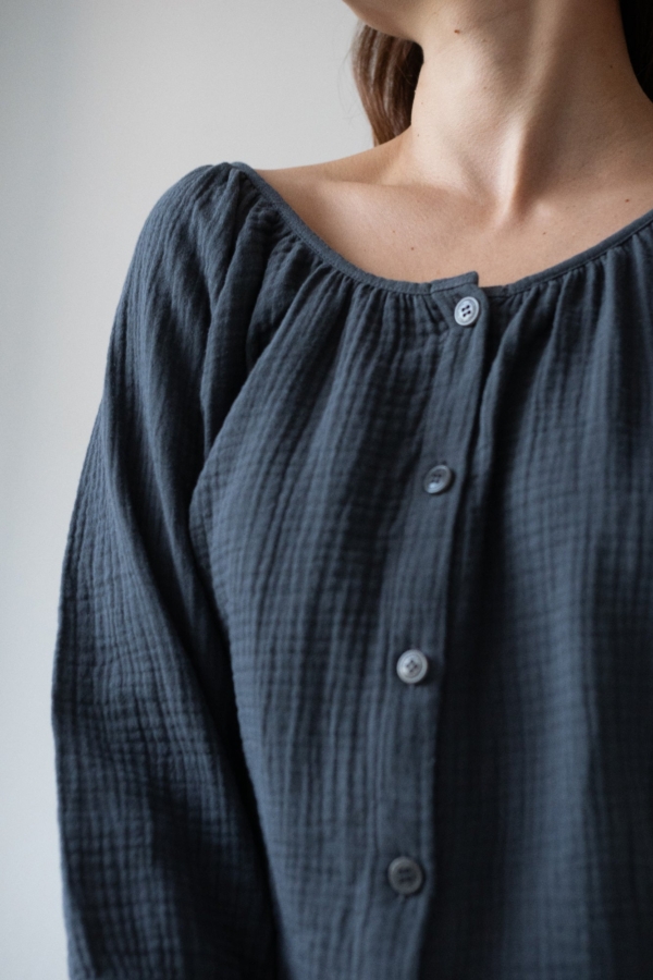 Top Blanche Negro de Muselina