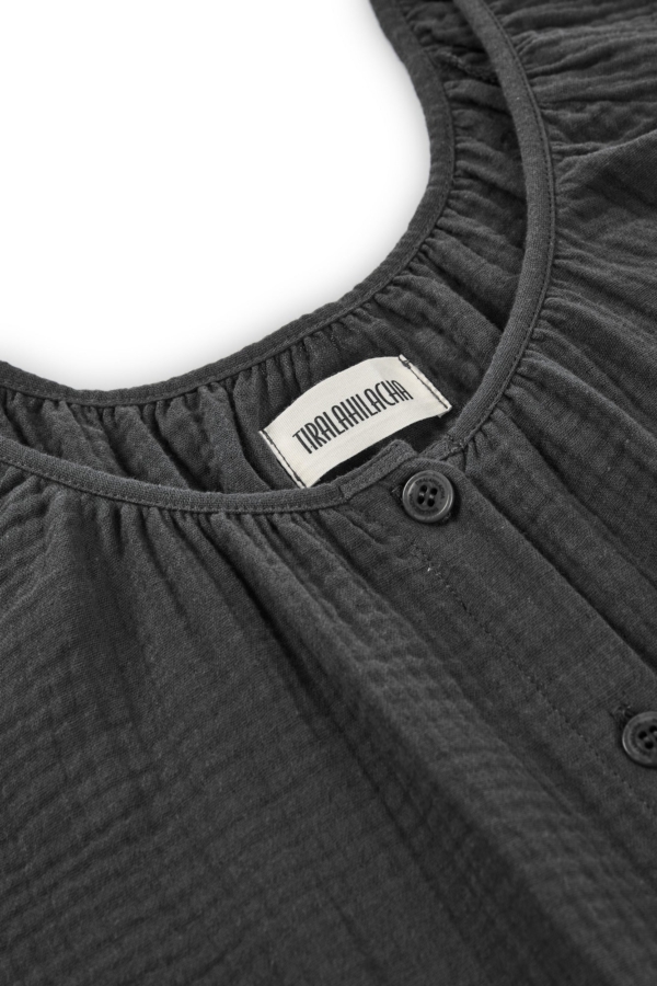 Top Blanche Negro de Muselina