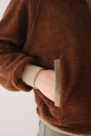 Chaqueta borreguito botones algodón orgánico marrón