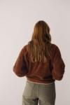 Chaqueta borreguito botones algodón orgánico marrón