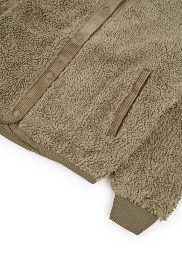 Chaqueta borreguito botones algodón orgánico verde