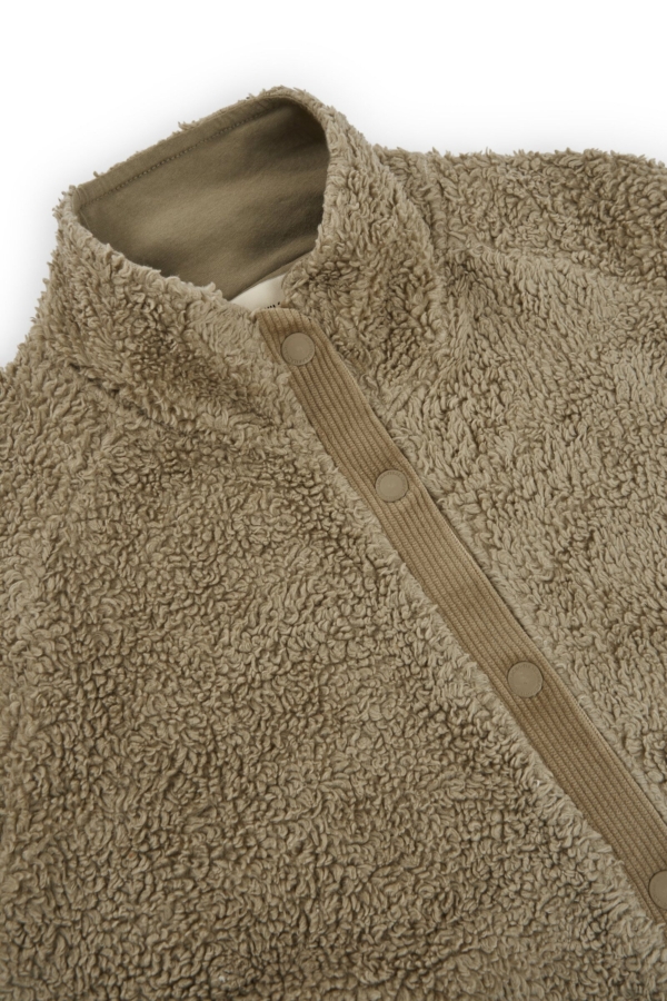 Chaqueta borreguito botones algodón orgánico verde