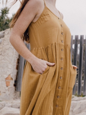 Vestido Elma Mostaza