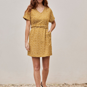 Vestido Ecológico Frida Étnico Mostaza