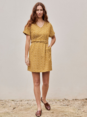 Vestido Ecológico Frida Étnico Mostaza