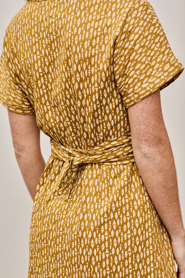 Vestido Ecológico Frida Étnico Mostaza