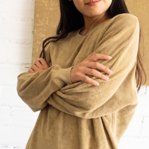 Sudadera Gilda manga ranglán de terry beige