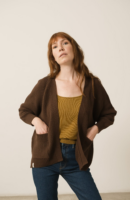 Chaqueta larga Giola marrón