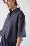 Camisa Hallow oversized Tencel negro