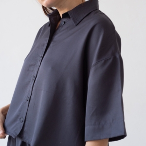 Camisa Hallow oversized Tencel negro