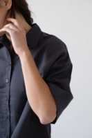 Camisa Hallow oversized Tencel negro