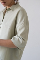 Camisa Hallow oversized Tencel verde jade