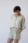 Camisa Hallow oversized Tencel verde jade