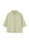 Camisa Hallow oversized Tencel verde jade