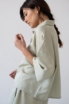 Camisa Hallow oversized Tencel verde jade