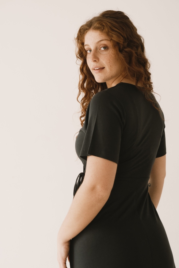 Vestido Helen cruzado Tencel negro