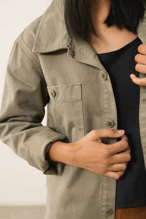 Sobrecamisa Worker Helmut Unisex Verde Algodón Orgánico