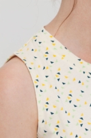 Vestido evasé Itati estampado de triángulos.