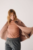 Chaqueta corta 100% lana merino rosa