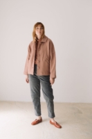 Chaqueta corta 100% lana merino rosa