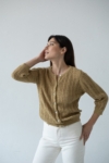 Cardigan Calado Bibi Mostaza