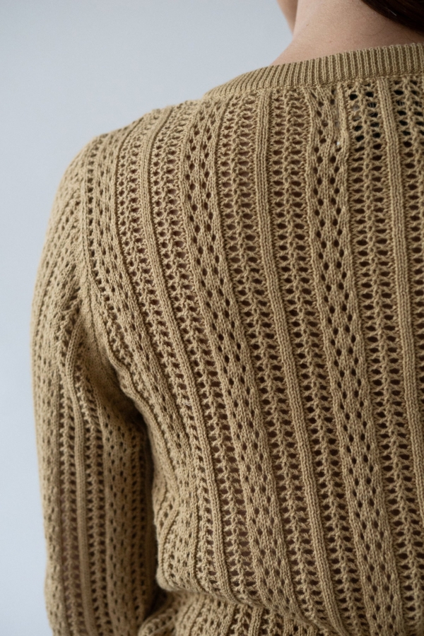 Cardigan Calado Bibi Mostaza