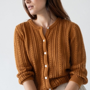 Cardigan Calado Bibi Terracota