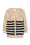 Cardigan Calado Bibi Beige Bicolor
