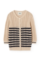 Cardigan Calado Bibi Beige Bicolor
