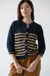 Cardigan Calado Bibi Bicolor Azul