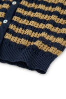 Cardigan Calado Bibi Bicolor Azul