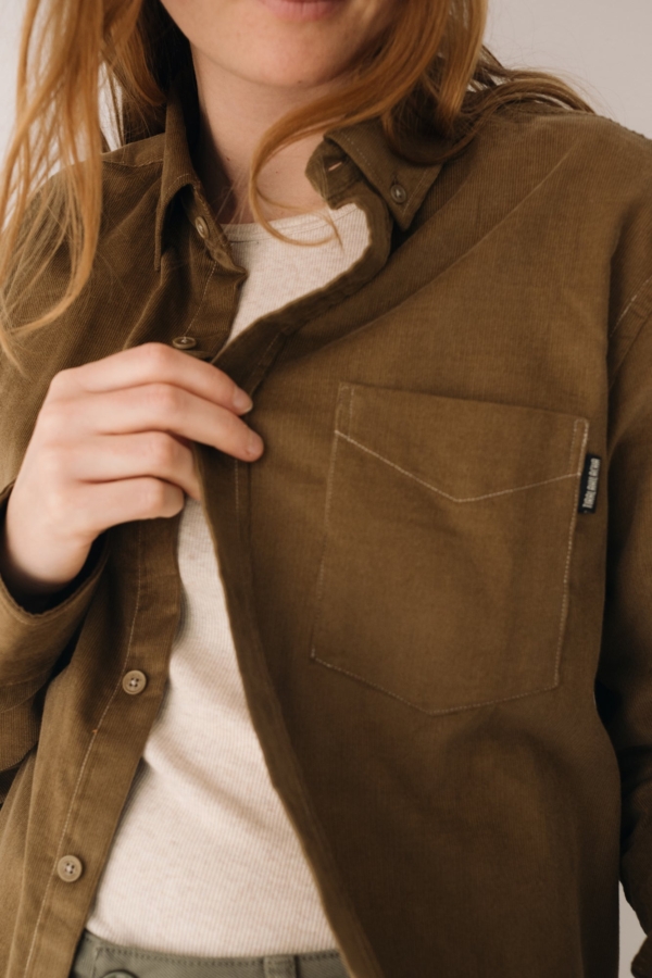 Camisa micropana unisex marrón