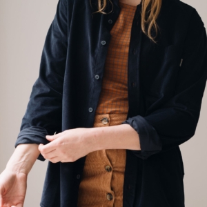 Camisa micropana azul marino