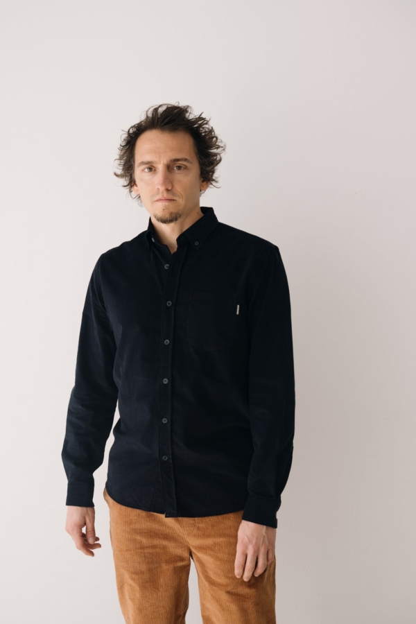 Camisa micropana azul marino