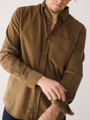 tiralahilacha-organic-fine-wale-corduroy-unisex-shirt-in-brown-1