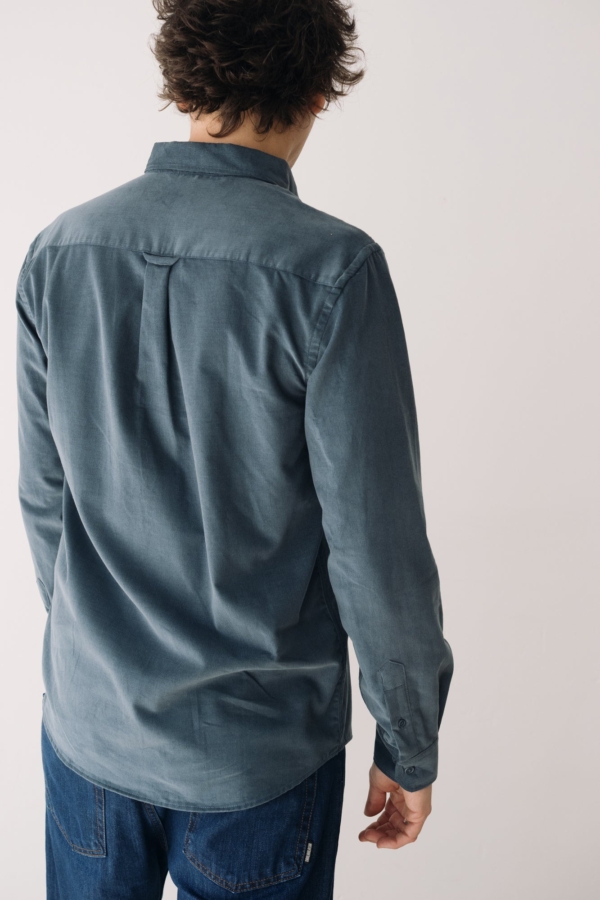 Camisa micropana unisex azul aveto