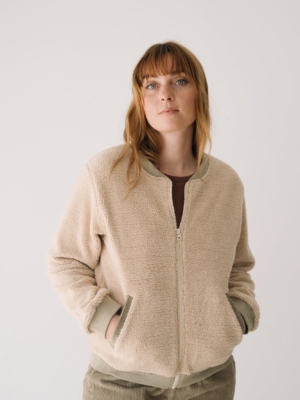 Chaqueta borreguito algodón orgánico crudo