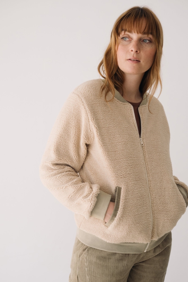 Chaqueta borreguito algodón orgánico crudo