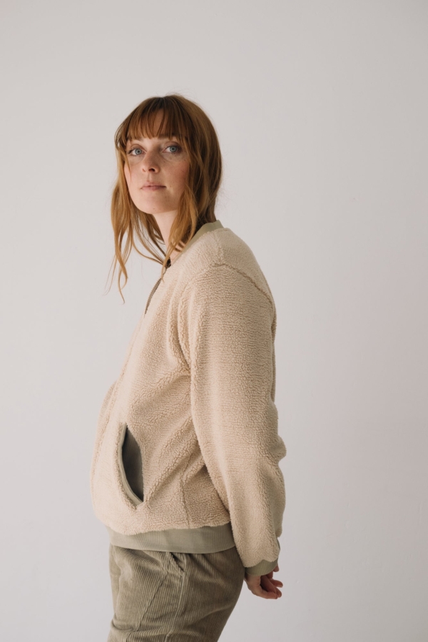 Chaqueta borreguito algodón orgánico crudo