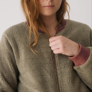 Chaqueta borreguito algodón orgánico verde