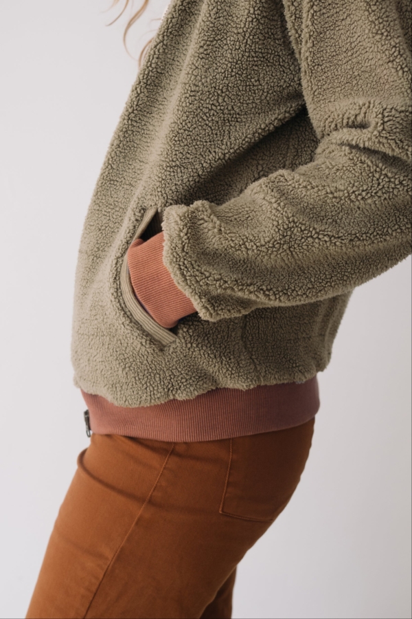 Chaqueta borreguito algodón orgánico verde