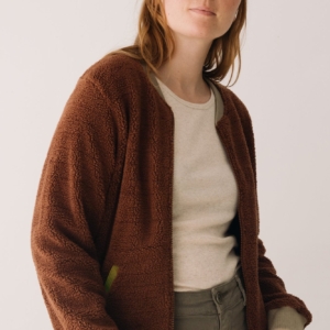 Chaqueta borreguito algodón orgánico marrón