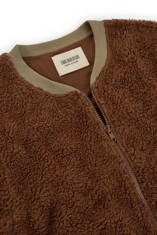 Chaqueta borreguito algodón orgánico marrón