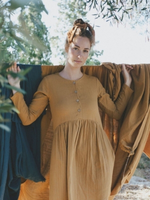 Vestido corto Sahar mostaza