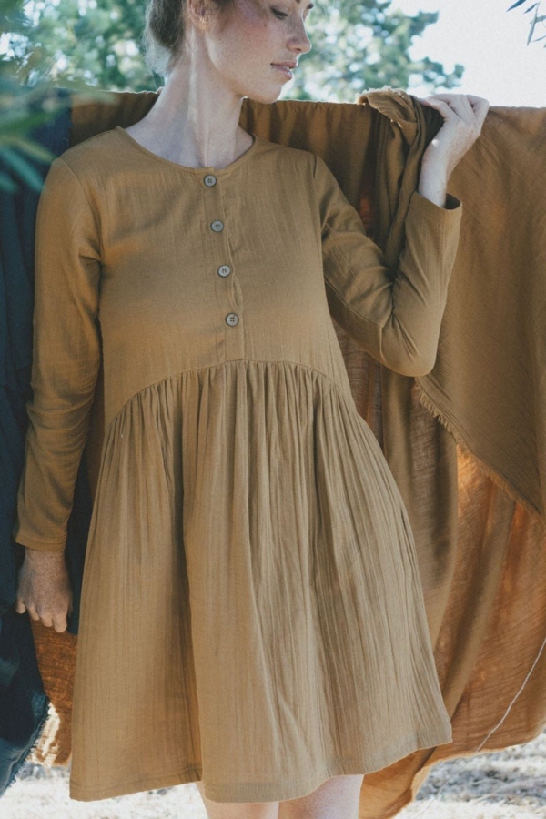 Vestido corto Sahar mostaza