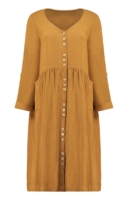 Vestido escote pico Siara mostaza