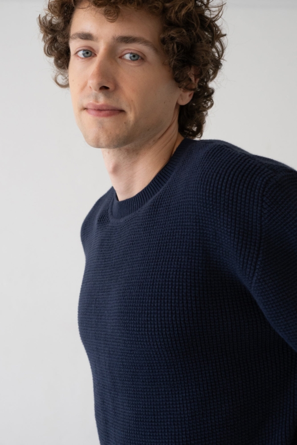 Jersey Tam azul marino en algodón orgánico