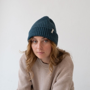 Gorro Tao azul en lana merino