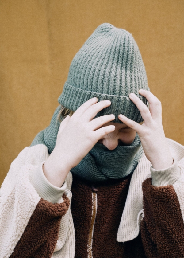 Gorro unisex Tao verde en lana merino